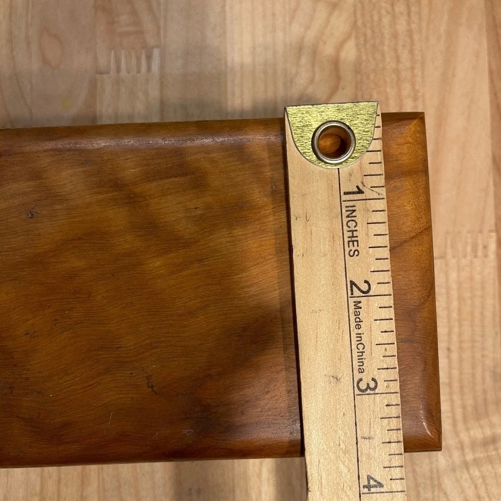 Vintage Reuge Swiss Music Box Wood Jewelry Case Minuet de Don Juan Footed Mirror